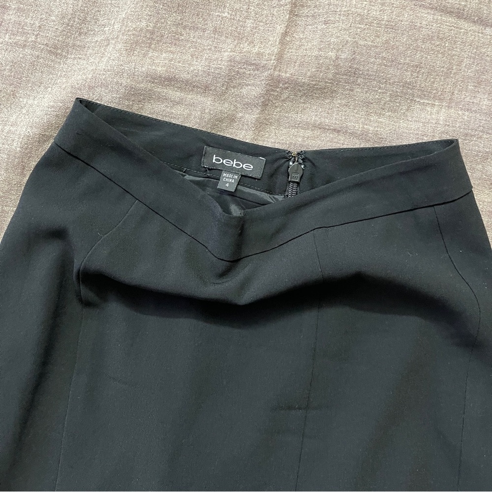 Bebe High Waisted Tailored Pencil Skirt — Black Size 4